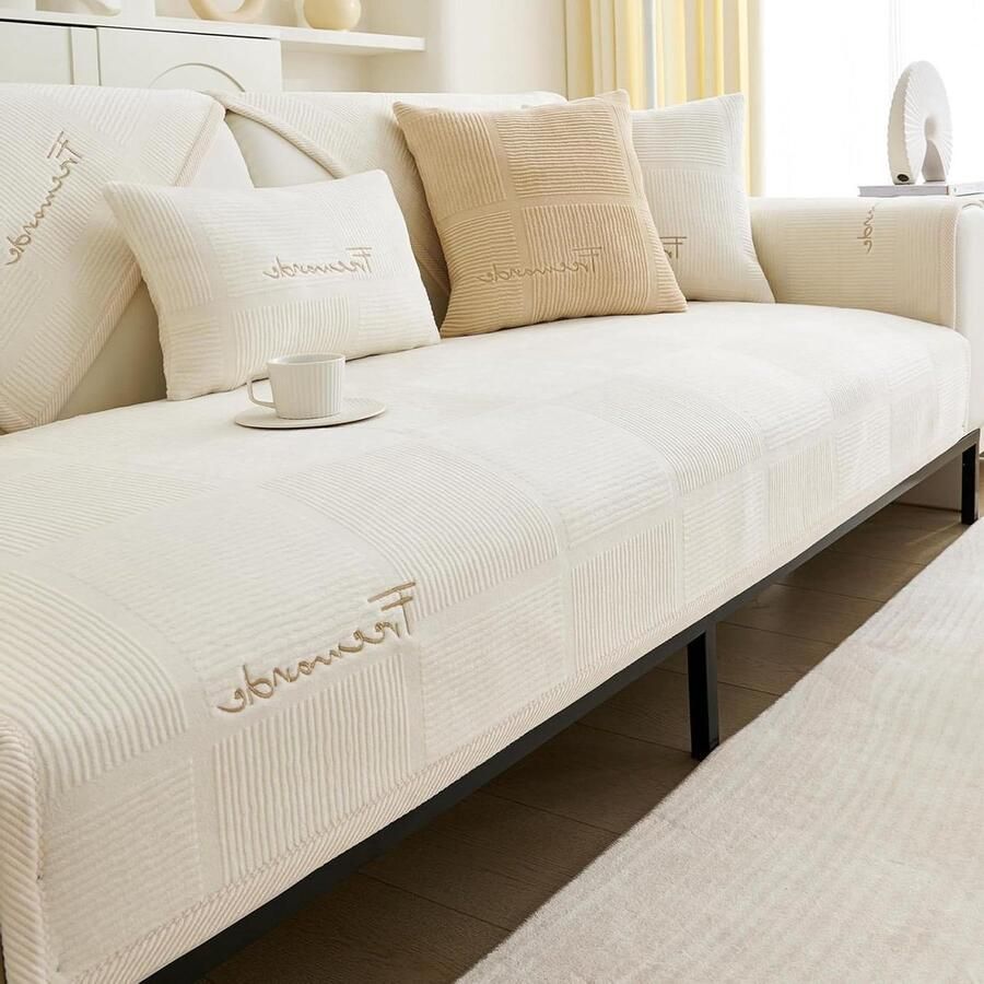 Stretch Bankovertrek voor Zitkussen Elastische Stoelovertrek Antislip Hoes voor Bank Tartan Stof Bankhoes - Foto 2