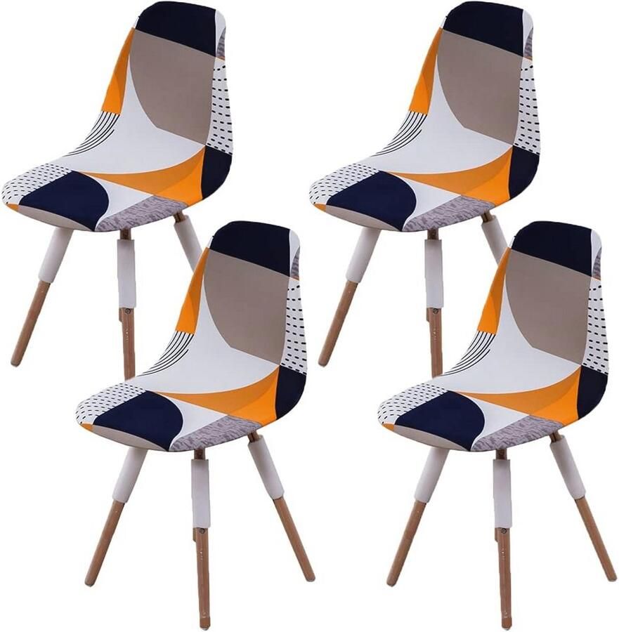 Stretch Eetkamerstoelhoezen voor Keuken en Woonkamer Set van 4 Scandinavische Stoelhoezen