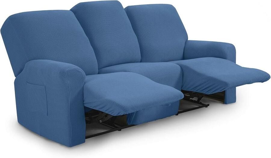 Stretch Fauteuil Hoes voor 3-Zits Relaxfauteuil Spijkerbroekblauw
