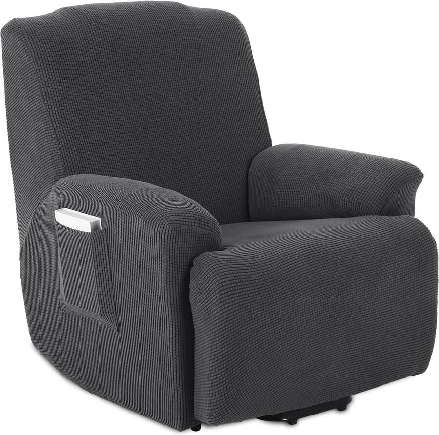 Stretch Fauteuil Hoes voor Relaxfauteuil Grijs Bescherm uw Meubels met Efficiënte Installatie