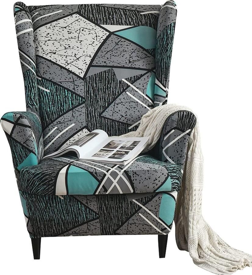 Stretch Fauteuil Slipcover 2-delige Meubelbeschermer voor Wingback Stoel Waterafstotend Comfortabele Bescherming in Kleuren