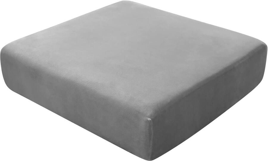 Stretch Fluwelen Bankkussenhoezen Vervangende Hoes voor 1-zits Bank Grijs