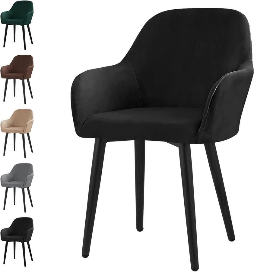 Stretch fluwelen stoelhoezen afneembaar en wasbaar universeel voor eetkamerstoelen set van 1 2