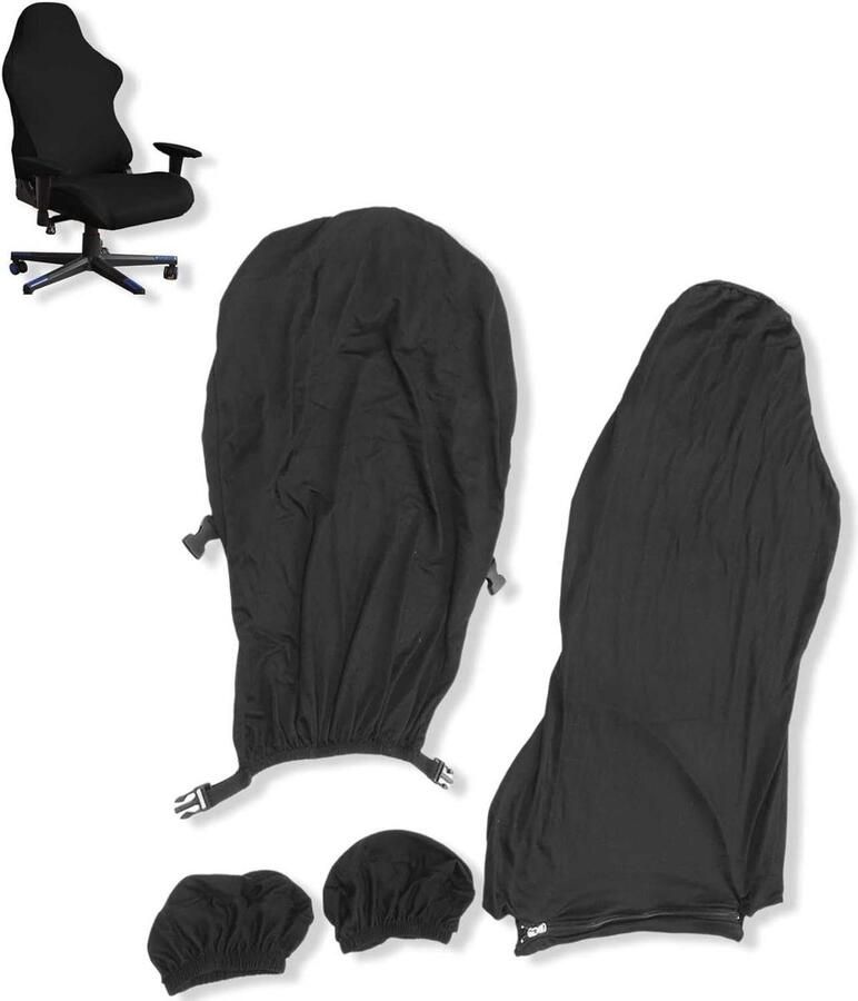 Stretch Gamestoelhoezen Wasbare Hoes voor Computerstoel Universele Polyester Cover voor Bureaustoel Zwart