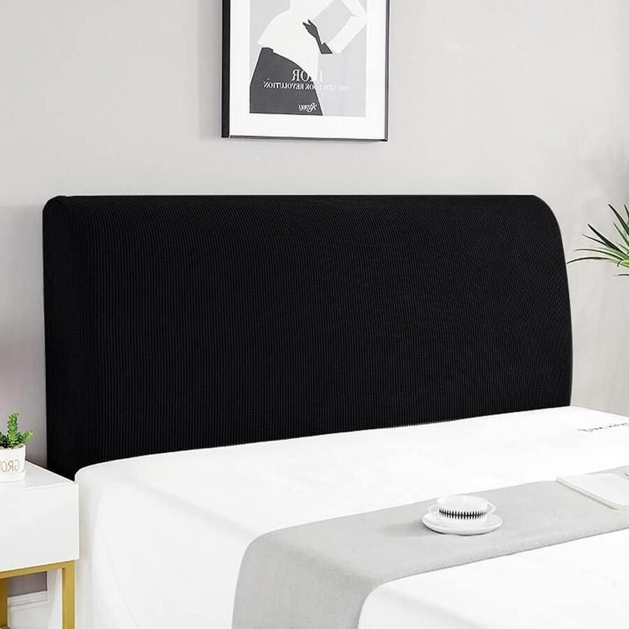 Stretch Headboard Cover for Bed Padded Headboard Cover 180-200cm Black hoofdbord hoes elastische