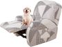 Stretch hoes voor fauteuil stretch stoelhoes fauteuil stoelbeschermer voor fauteuil 4-delige set met zijvak antislip wasbare fauteuilhoes witte lijn - Thumbnail 2