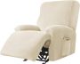 Stretch hoes voor relaxstoel complete fauteuilbeschermer stretch relaxstoelhoezen 1 stuk effen fluweel elastische fauteuilhoes voor tv-fauteuil ligfauteuil (beige) - Thumbnail 1