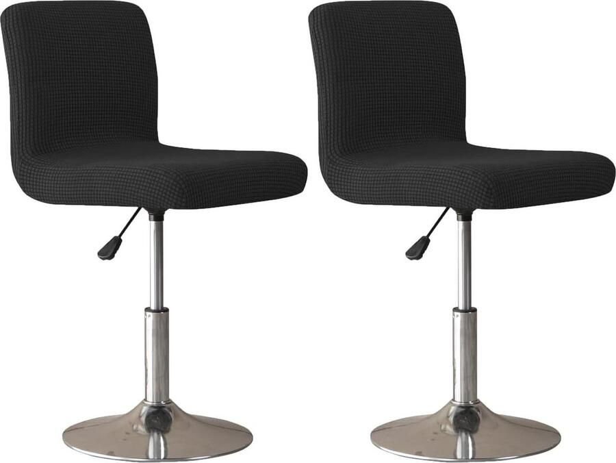 Stretch hoezen voor barkruk beschermend 2 stuks zwart wasbaar