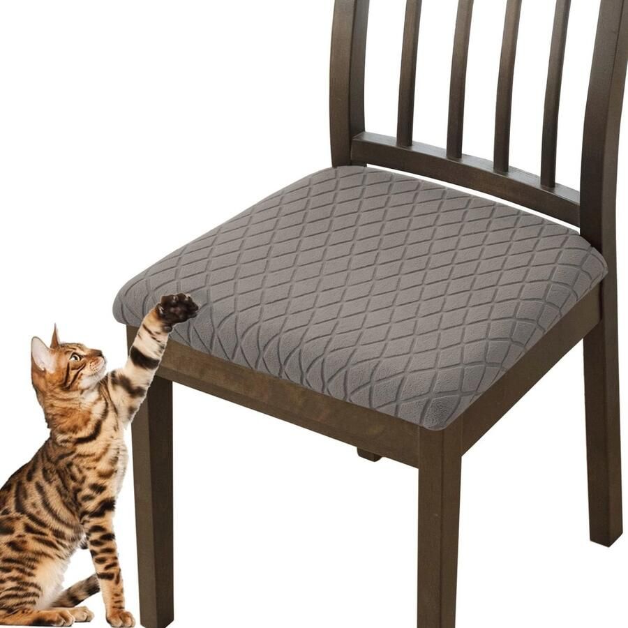 Stretch Jacquard Keuken Eetkamer Stoelhoezen Set Bescherming en Decoratie voor Stoelen