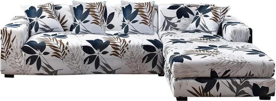 Stretch L Vorm Bank Sectionele Sofa Cover Elastische Wasbare Meubelbeschermer 4 stks Kussenslopen Woonkamer Huisdieren Kids Grijs Wit