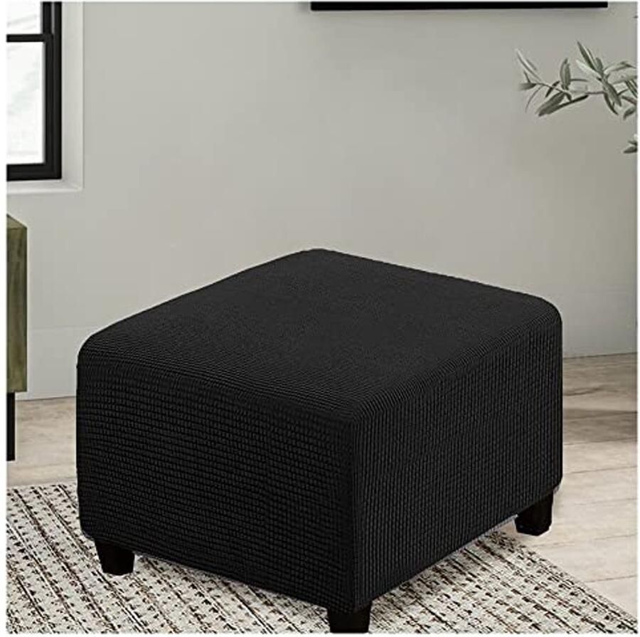 Stretch Poef Hoes 95x95cm Wasbare Antislip Hoes voor Voetenbank