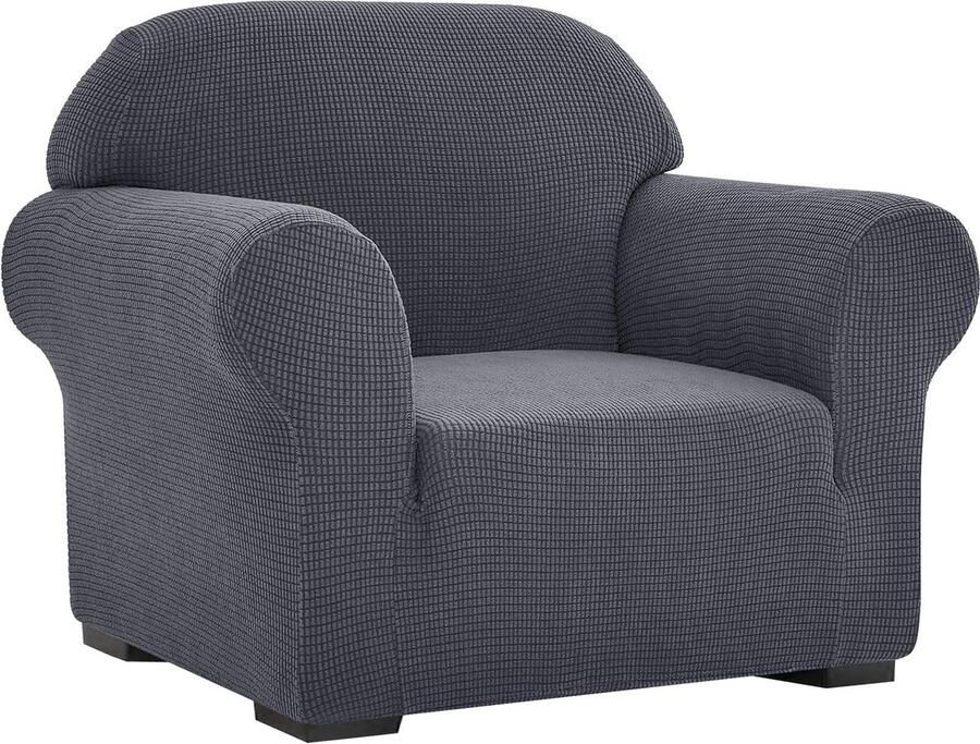 Stretch Sofa Cover 1 Stuk Woonkamer Fauteuil Zachte Meubelbeschermer Wasbaar Bank Slipcovers Kinderen Honden Grijs