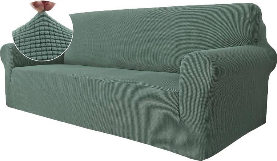 Stretch Sofa Cover 3 Seater Elastic Sofa Cover with Armrests Jacquard Couch Cover Non-Slip Washable Sofa Cover Protector for Dogs Pets Verde Claro
