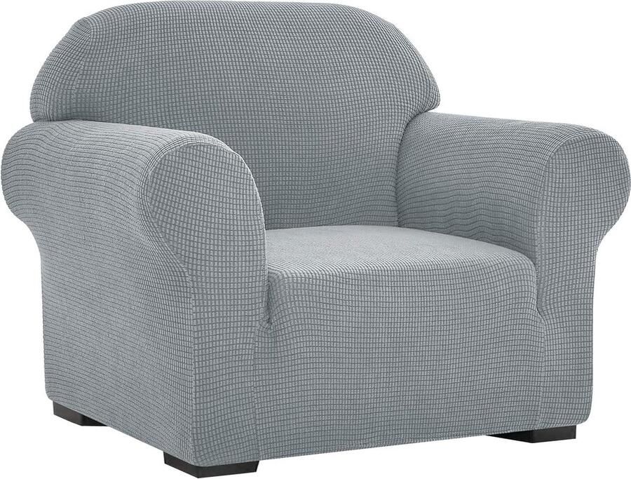 1 Stuk Stretch Sofa Cover Zachte Meubelbeschermer Lichtgrijs Woonkamer Fauteuil Bank Slipcovers met Kinderen Honden Wasbaar