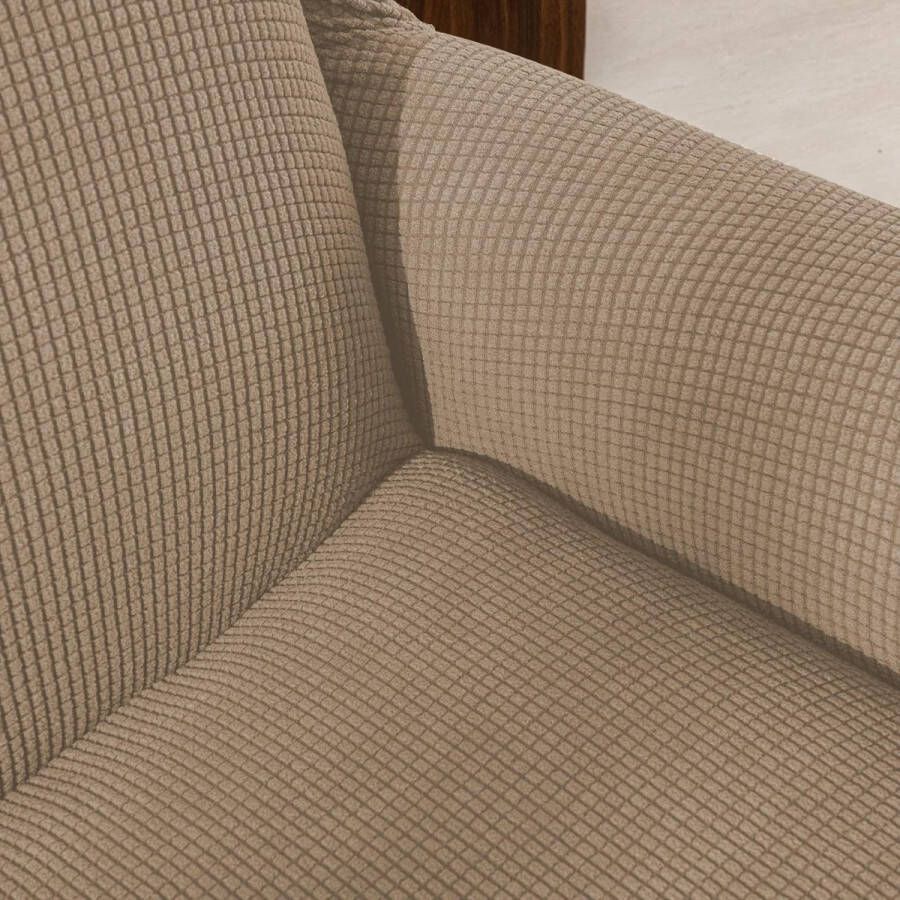 Stretch Sofa hoes Sofahoezen Jacquard Sofahoezen voor bank fauteuil 1-zits (Zand 85-115 cm)