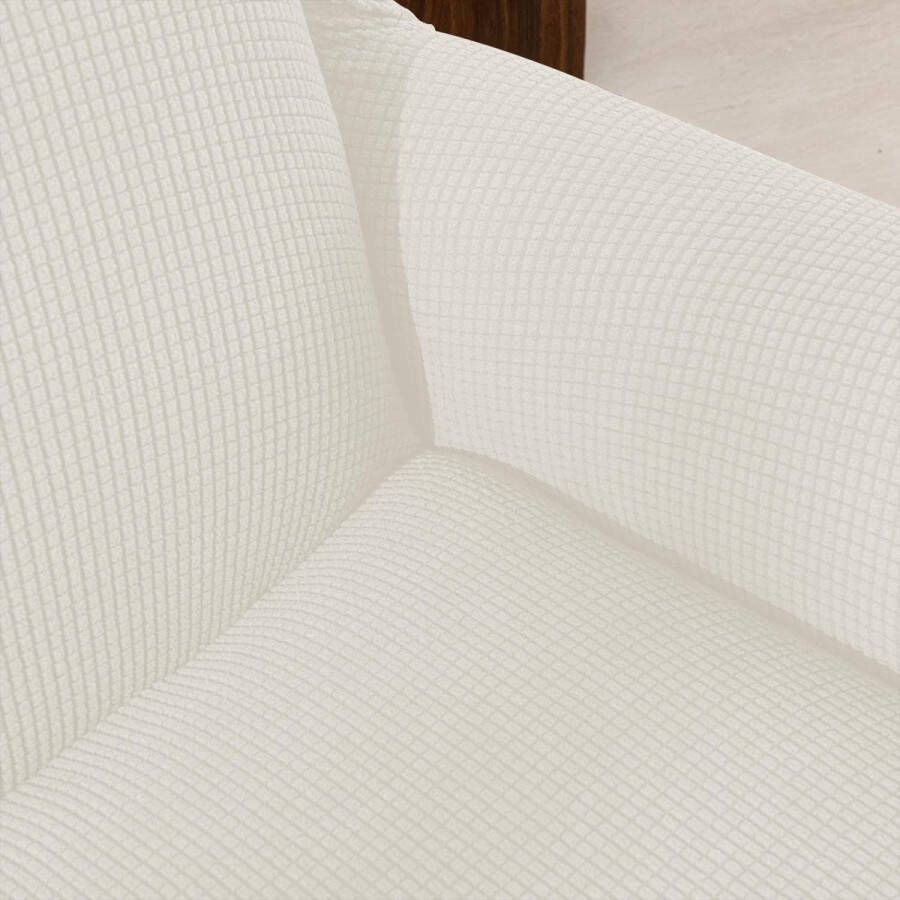 Stretch Sofa hoes Sofahoezen Jacquard Sofahoezen voor bank fauteuil 3-zits (Ivoor wit 185-235 cm)