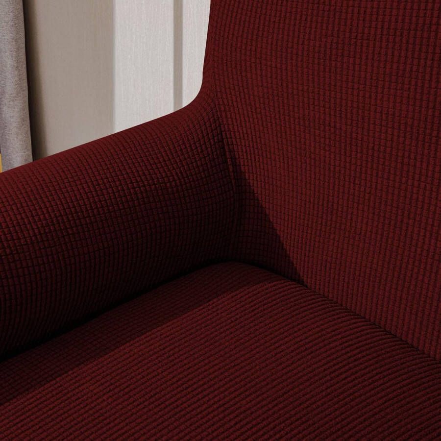 Stretch Sofa hoes Sofahoezen Jacquard Sofahoezen voor bank fauteuil 3-zits (Wijnrood 185-235 cm)