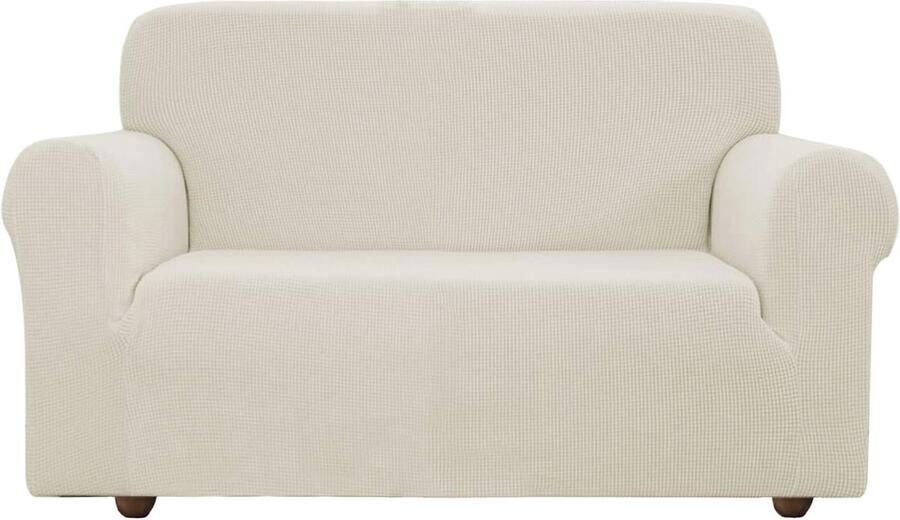 Stretch Sofahoes voor 2-zits banken Ivoor Wit (145-185 cm)
