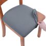 Stretch Spandex Jacquard eetkamerstoel stoelhoezen uitneembare wasbare anti-stof eetkamerstoel zitkussen hoezen 6-delige set grijs - Thumbnail 1