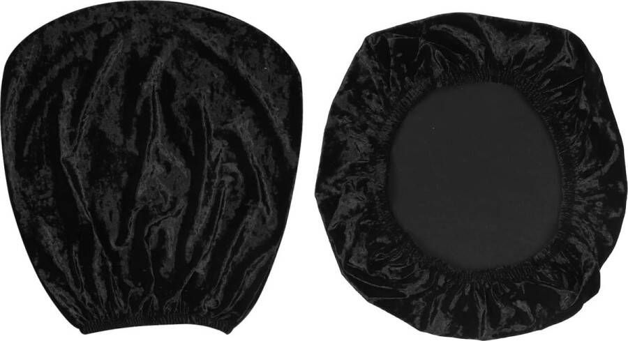 Stretch spandex-stoelhoezen van fluweel 37-50 cm bureau-draaistoelhoezen voor thuis eetkamer bar bruiloft feest decoratie stoelhoes + rugleuning (zwart)