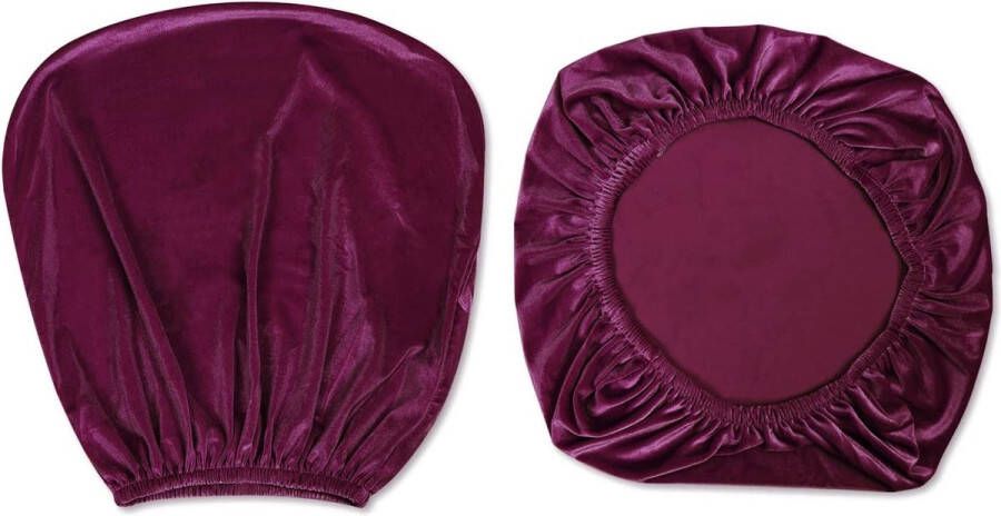 Stretch spandex-stoelhoezen van fluweel 37-50 cm bureau-draaistoelhoezen voor thuis eetkamer bar bruiloft feest decoratie stoelbekleding + rugleuninghoes paars charme
