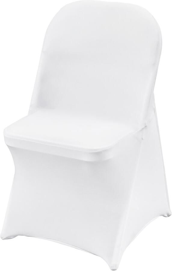 Stretch Spandex Stoelhoezen voor Klapstoelen Universele Pasvorm Afneembare en Wasbare Hoezen voor Bruiloften Banketten Feesten Vieringen Dineren Verpakking van 12 Wit