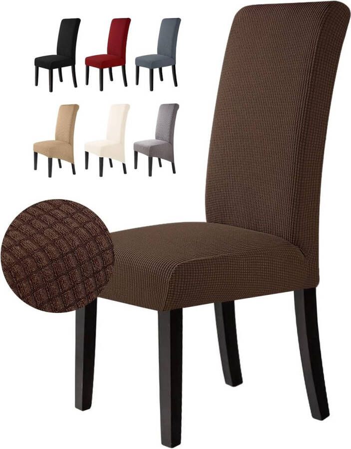 Jaotto Stoelhoezen 6 stuks universele stoelhoezen stretch set van 6 moderne stoelhoezen schommelstoelen elastische duurzame stoelhoezen voor eetkamer banketdecoratie (Modern Line 6 stuks) - Foto 5