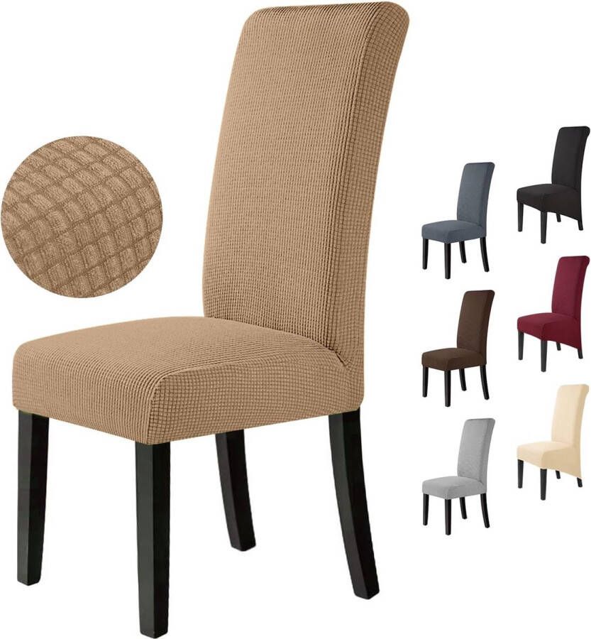 Stretch Stoelhoes Eetstoelhoezen Stoelhoezen voor Eetkamerstoel Verwijderbare Wasbare Stoelhoezen voor thuis restaurant hotel Decor (2 Stuks Bruin)-M - Foto 2
