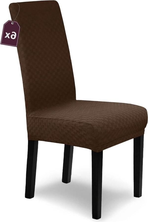 Stretch Stoelhoes Jacquard Lea Eetkamerstoel Stoelbekleding Elastische Stoelhoes met Band Elastiek Grijs