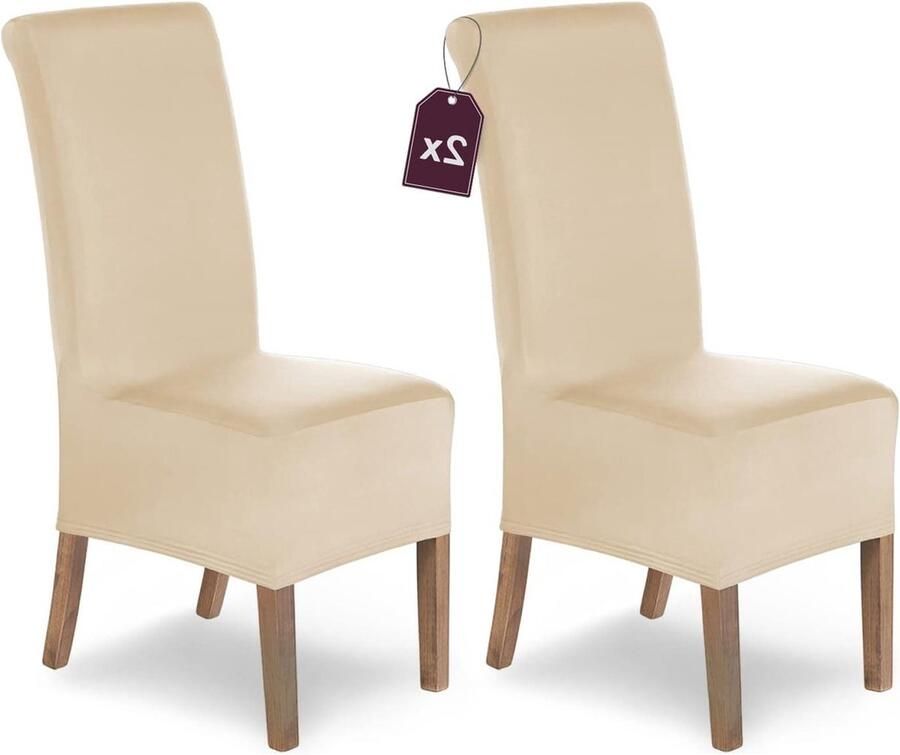 Stretch Stoelhoes Lena Set van 2 Elastische Stoelhoezen Microvezel Spanhoes Elegante Stoelhoezen