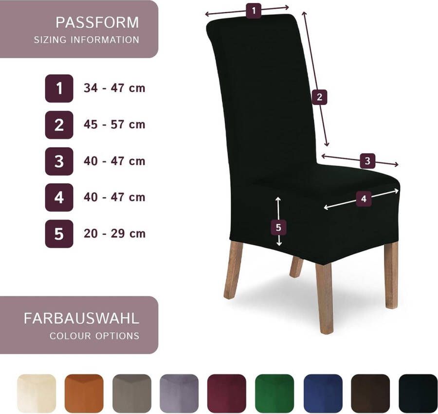 Stretch Stoelhoes Lena Set van 4 Elastische Stoelhoezen Stoelbekleding Vrijdragende Stoelen Microvezel Spanhoes met Elastische Band Elegante Stoelhoezen - Foto 2