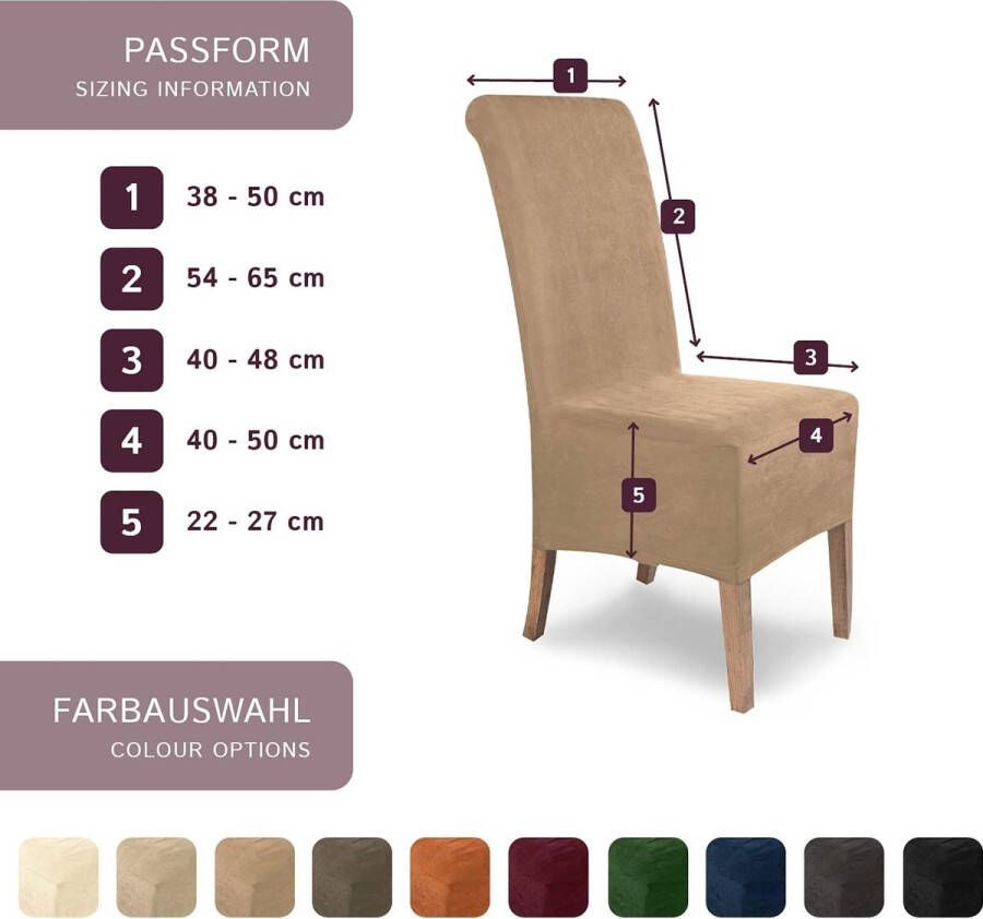 Stretch Stoelhoes Leon Elastische Suède Stoelhoes Stoelbekleding Vrijdragende Stoelen Spanhoes met Elastische Band Elegante Stoelhoezen Beige