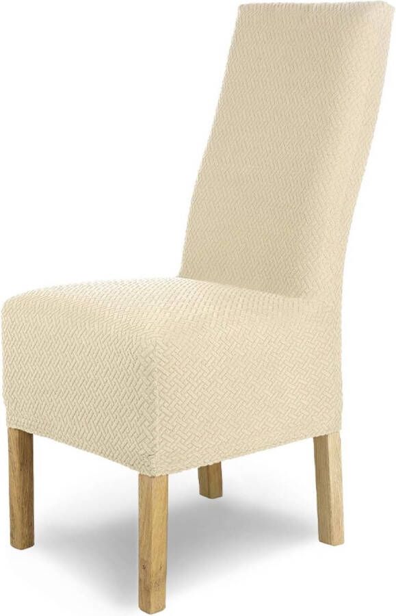 Stretch Stoelhoes Luna-Lang Set van 6 Elastische Stoelhoezen Stoelbekleding Vrijdragende Stoelen Microvezel Spanhoes met Elastische Band Elegante Stoelhoezen - Foto 2