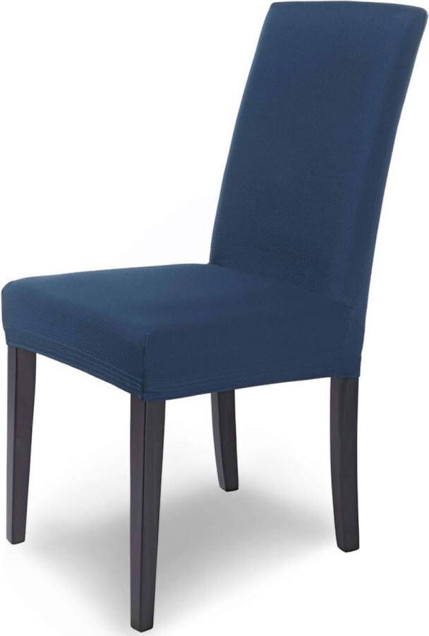 Stretch Stoelhoes Mia Elastische Stoelhoezen Stoelbekleding Vrijdragende Stoelen Microvezel Spanhoes met Elastische Band Elegante Stoelhoezen Blauw