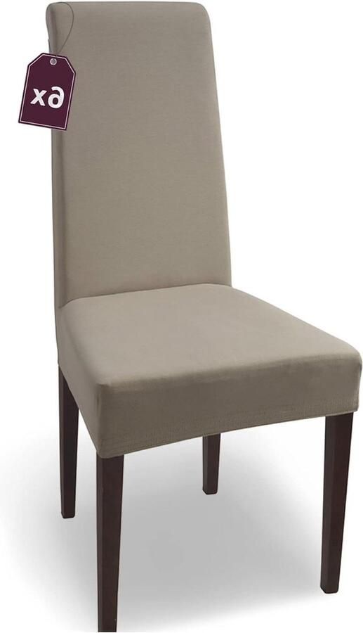 Stretch Stoelhoes Natalie Set van 6 Elastische Stoelhoezen Vrijdragende Stoelen Microvezel Spanhoes Elegante Stoelhoezen
