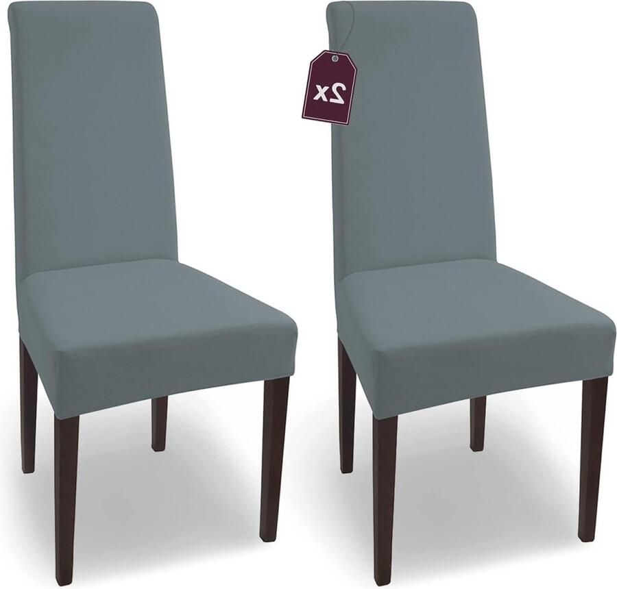 Stretch Stoelhoes Natalie Set van 2 Elastische Stoelhoezen Vrijdragende Stoelen Microvezel Spanhoes Elegante Stoelhoezen