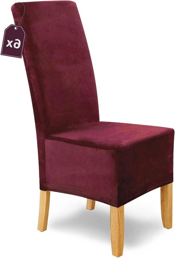 Stretch Stoelhoes Puma Velvet Set van 6 Elastische Velours Stoelhoezen Vrijdragende Stoelen Microvezel Spanhoes Elegante Stoelhoezen