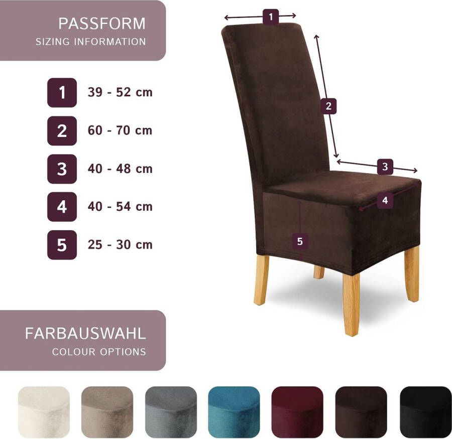 Stretch Stoelhoes Puma Velvet Set van 2 Elastische Velours Stoelhoezen Stoelbekleding Vrijdragende Stoelen Microvezel Spanhoes met Elastische Band Elegante Stoelhoezen