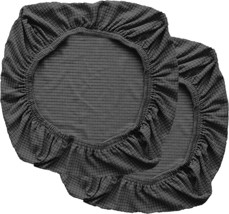 Stretch stoelhoes voor bureaustoel wasbare elastische stoelhoes computer-bureaustoelhoes universele stoelhoezen set voor bureaustoel met armleuningen 2 stuks donkergrijs