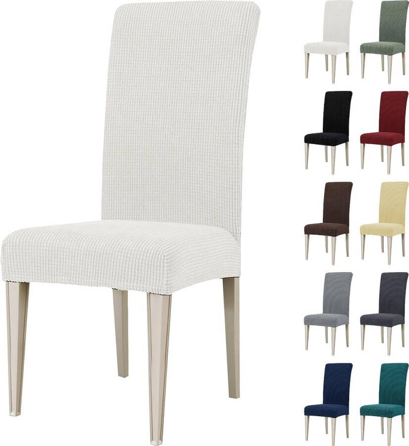 Stretch Stoelhoezen 4 Stuks Moderne Elastische Stoelhoes Universele Eetstoelhoezen Voor Eetkamerstoel Verwijderbare Wasbare Eetkamerstoelhoezen Voor Thuis Restaurant Hotel Wit