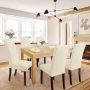 Stretch Stoelhoezen 6 Stuks Moderne Elastische Stoelhoes Universele Eetstoelhoezen Voor Eetkamerstoel Verwijderbare Wasbare Eetkamerstoelhoezen Voor Thuis Restaurant Hotel Beige - Thumbnail 1