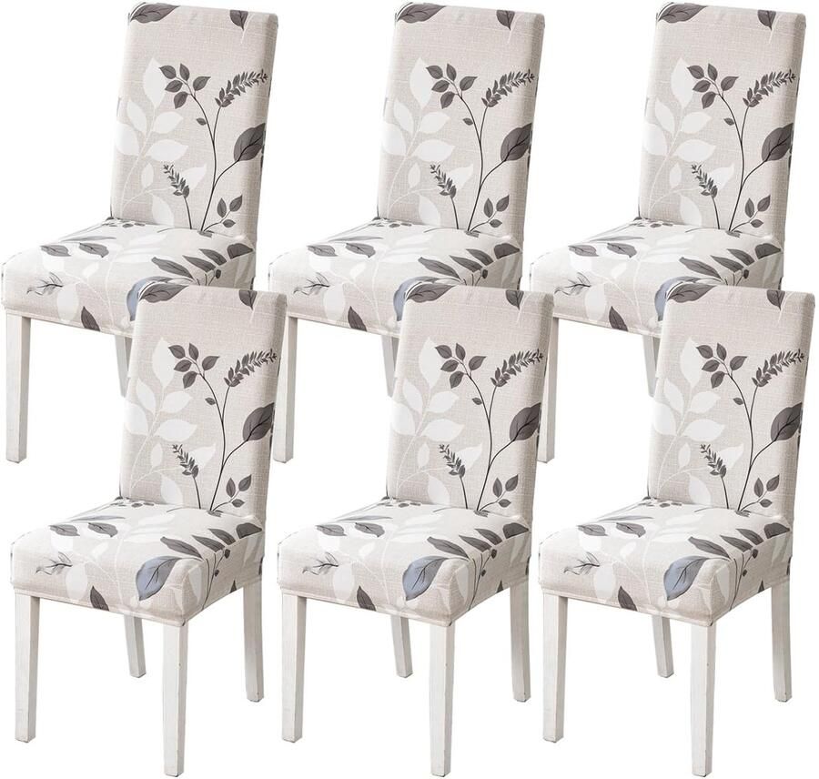 Boraboi Stretchbare en Wasbare Stoelhoezen Set van 6 voor Gelegenheden en Stoeltypes