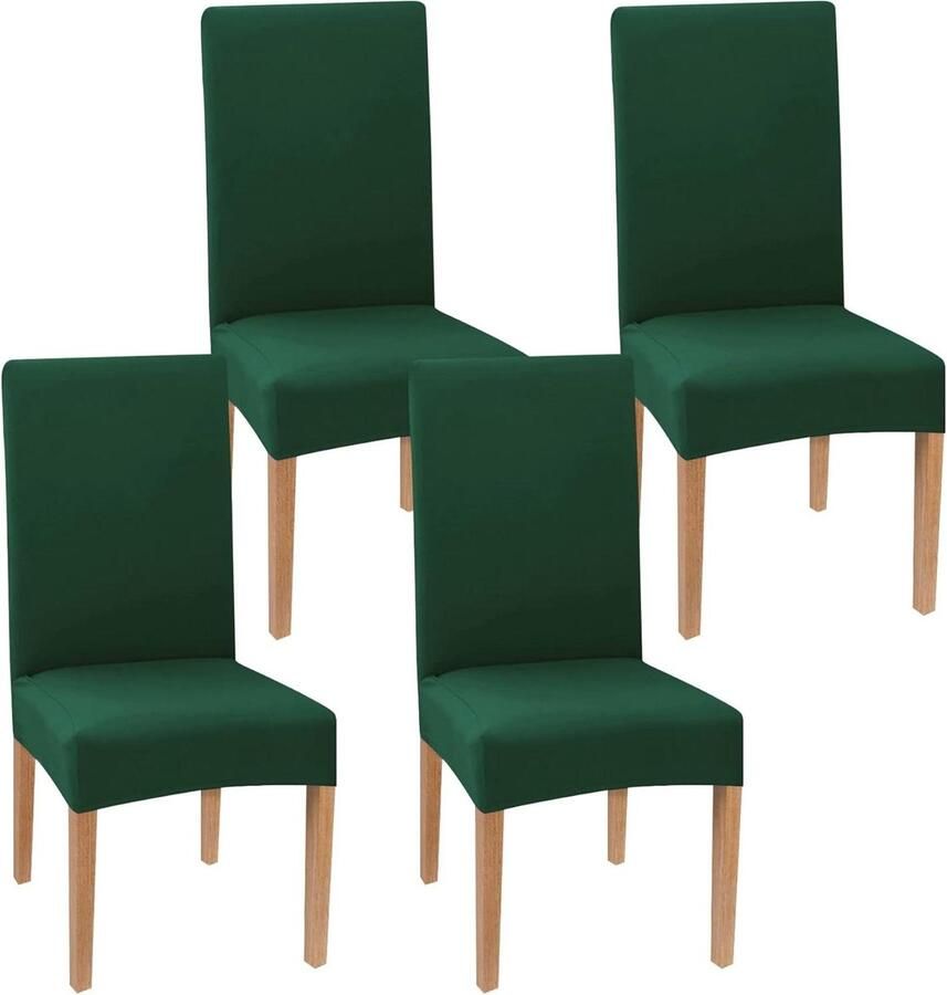 Stretch stoelhoezen hoge rug donkergroen afneembaar wasbaar hotel bruiloft keuken set van 4 Stoelhoezen