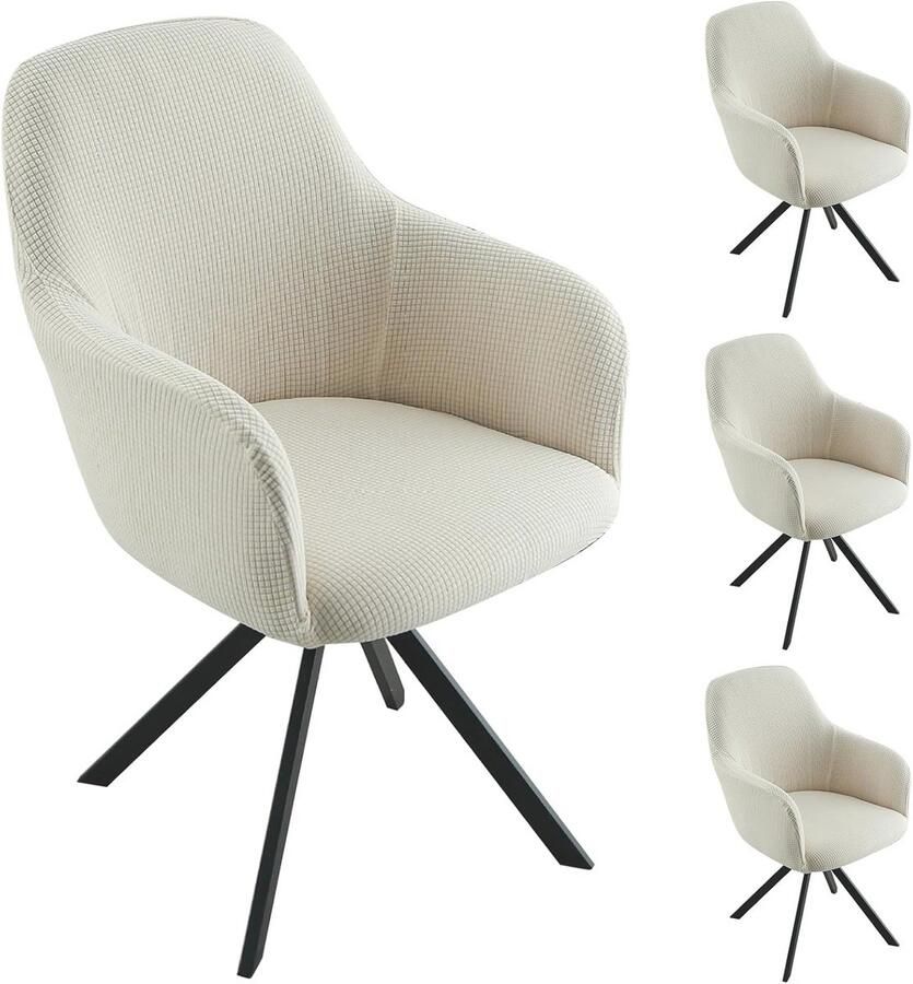 Stretch Stoelhoezen Set Universele Afneembare en Wasbare Hoezen voor Bureaustoelen Draa stoelen en Eetkamerstoelen