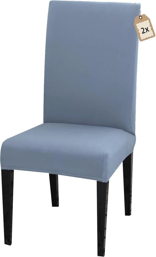 Stretch Stoelhoezen Set van 2 Moderne Universele Eetkamerstoelhoezen voor Hotels en Feesten Grijs-Blauw