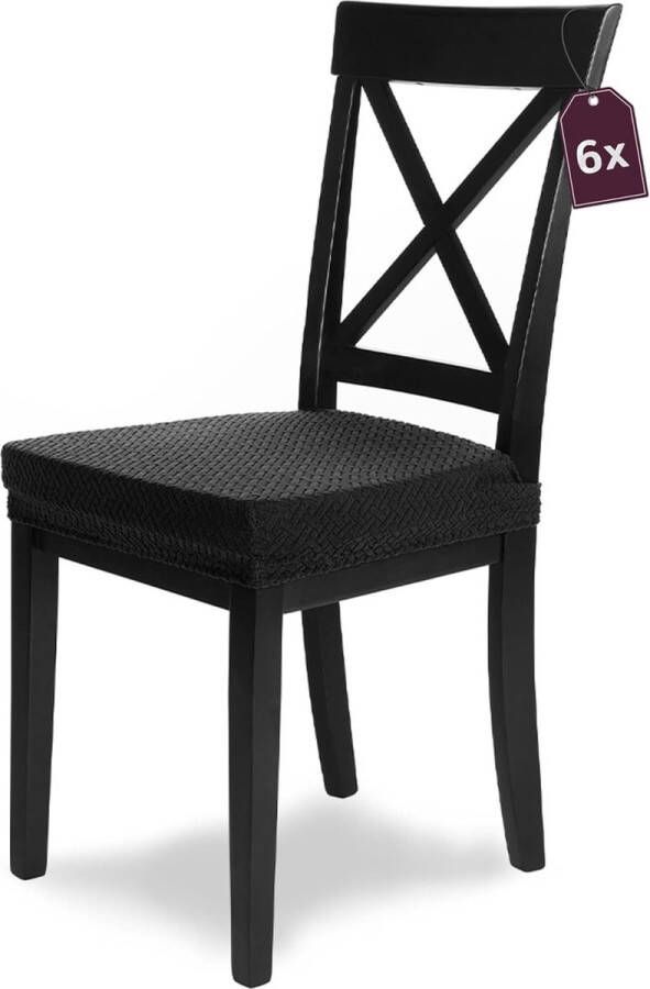 Stretch stoelhoezen set van 6 elastische flanellen stoelhoezen eetkamerstoel elegante stoelhoezen van fluweel bruin met elastiek