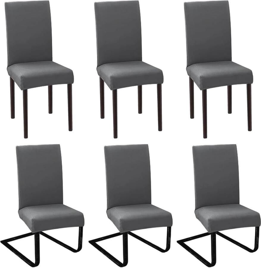 Stretch Stoelhoezen Set van 6 – Wasbare en Afneembare Eetkamerstoelen Bescherming en Decoratie