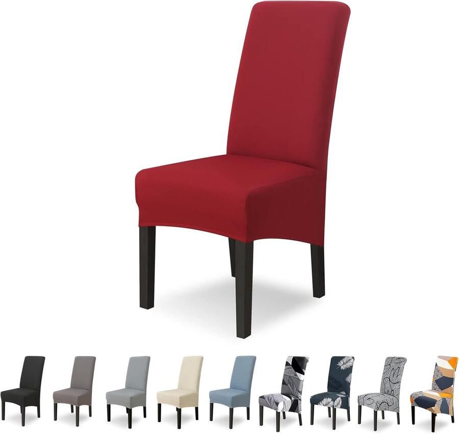 Stretch Stoelhoezen Set van 6 XL Universele Beschermhoezen voor Eetkamer- en Schommelstoelen