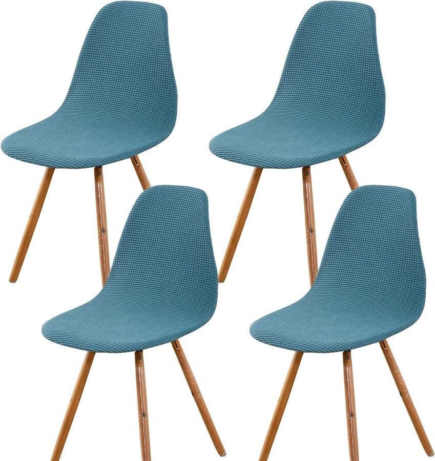 Stretch Stoelhoezen Set voor Eetkamerstoelen 4 Stuks in Hemelsblauw Scandinavisch Design