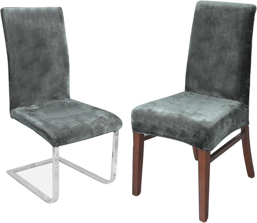 Stretch Stoelhoezen voor Eetkamerstoelen Maat M Fluweel Set van 6